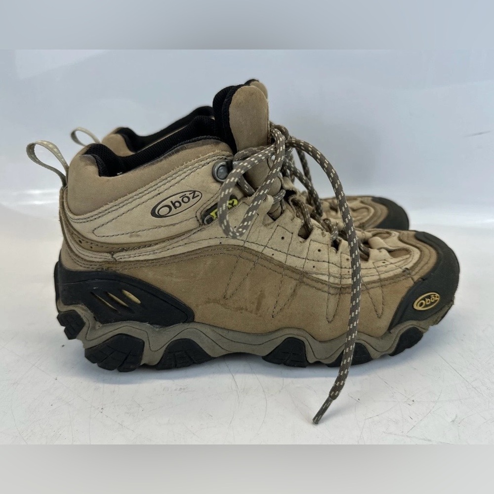 OBOZ Yellowstone II Mid B-DRY Waterproof Tan Leather Hiking Boots-Womens 8.5